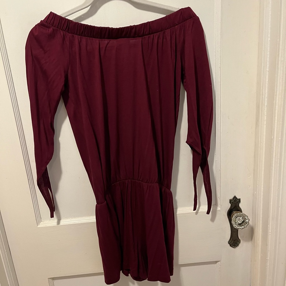 Long sleeve off the shoulder romper